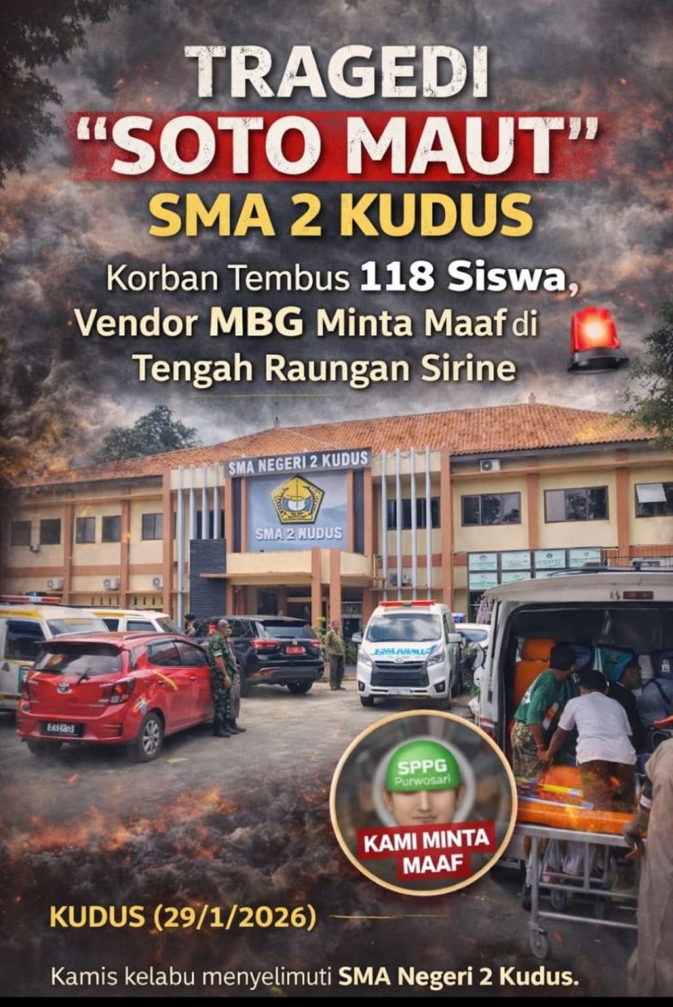 TRAGEDI “SOTO MAUT” SMA 2 KUDUS: Korban Tembus 118 Siswa, Vendor MBG Minta Maaf di Tengah Raungan Sirine
