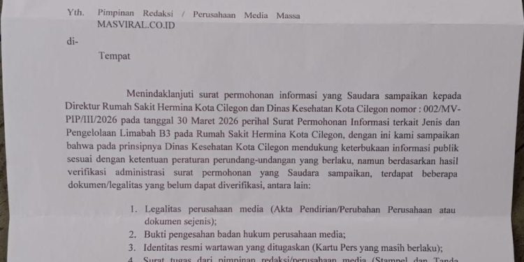 Tanggapan Surat Dinkes Dinilai Kabur, Transparansi Pengelolaan 2 Rumah Sakit di Cilegon Dipertanyakan